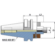 Quernut-Aufsteckfräsdorn MAS403AD BT40, 16mm A=100mm KKB G2,5 25.000